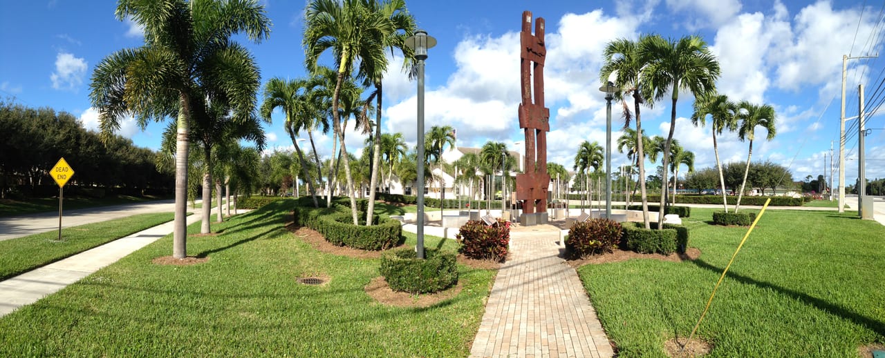 Buildings and vegetation in Palm Beach Gardens, Florida