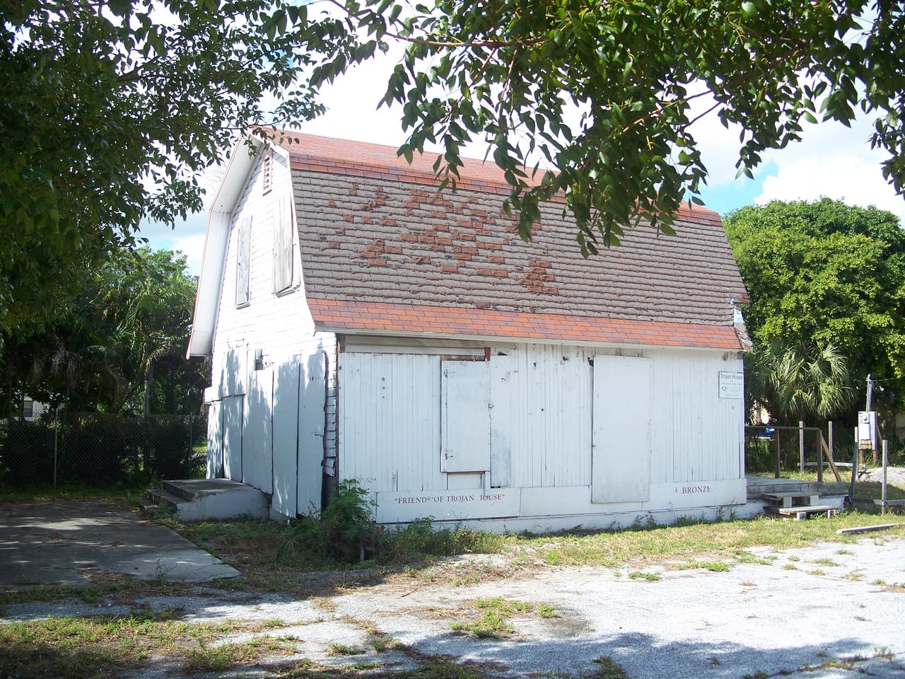 House and coconut palms in Lake Worth, Florida